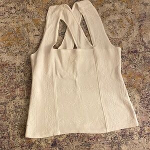 Maeve by Anthropologie Cream Textured Tank Top